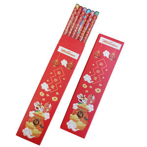 Lucky <span class=keywords><strong>HB</strong></span> crayons en bois 6 pièces personnalisé pleine impression boîte <span class=keywords><strong>de</strong></span> <span class=keywords><strong>papier</strong></span> emballage enfants ensemble <span class=keywords><strong>de</strong></span> crayons cadeau promotionnel publicité papeterie - Product Image 1