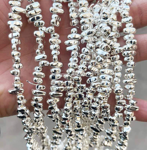 Atacado pedra natural prata colorida estabilizada forma irregular contas de hematita prata chip para fazer jóias - Product Image 1