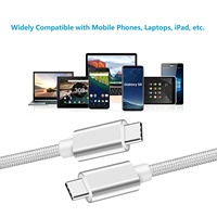 Cable de Datos de Carga Rápida USB Tipo-C de 1M PD60W 3A con Carcasa de Aleación de Aluminio, Blindaje de Lámina y Cubierta de Nailon Trenzado para Teléfonos Móviles