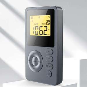 Radio de Bolsillo AM FM con Pantalla LCD Digital, Recargable, Escaneo Automático de Canales, Memoria, Receptor de Transmisión Estéreo Portátil con Auriculares - Product Image 1