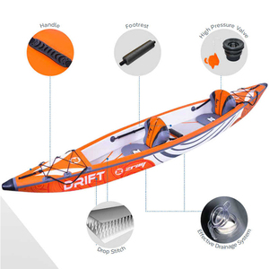 PVCインフレータブルカヤックヘビーデューティー2人用ドロップステッチ - Product Image 2