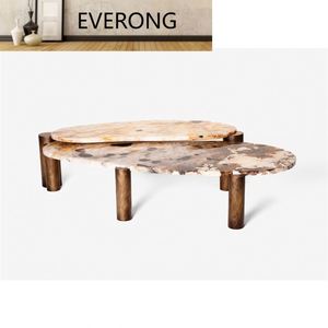 EV Table <span class=keywords><strong>Padora</strong></span> en granit de Patagonie naturelle rétroéclairée TranELucent personnalisée pour Villa Table de comptoir EVab Fashion Modern - Product Image 2