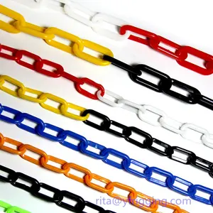 Colorful Traffic Safety Plastic Chain Barrier, Plastic Link Chain Crowd Control Chain For Warning Purpose