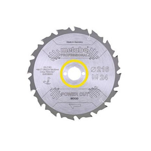 ใบเลื่อยวงเดือนเมตาโบ พาวเวอร์คัท ขนาด 216 มม. 24 ฟัน สำหรับตัดไม้ - Product Image 1