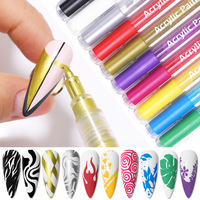 Ensemble de 12 stylos pour nail art, pinceaux pour nail art, stylos à peinture acrylique à séchage rapide, 0,5 mm, dessin, peinture, DIY, stylos à vernis à ongles