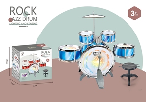 Wholesale Multi Color Kids Induction Lighting Jazz <b>Drum</b> Set Early Learning Rock <b>Drum</b> Toy with Stool <b>For</b> Children Gift - Product Image 2