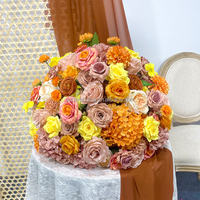 Sunwedding Boule de fleurs artificielles en soie couleur orange personnalisée pour centres de table de mariage et événements, décoration de haute qualité