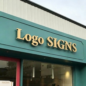 Custom Gold Metal Channel <b>Letters</b> Advertising 3D Led Logo Acrylic <b>Light</b> Store Sign Illuminated Business Retail Shop Sign Board - Product Image 1