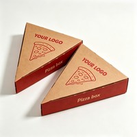 Boîtes d'emballage pour pizza en papier en gros, boîtes à pizza triangulaires jetables personnalisées, encre à base de soja, boîte à tranches de pizza de haute qualité