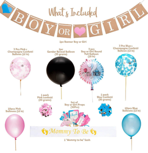 Vrise género revelan globo fiesta 36 pulgadas género revelan chico o chica Banner confeti <span class=keywords><strong>de</strong></span> papel <span class=keywords><strong>de</strong></span> aluminio - Product Image 2