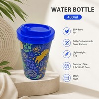 Vente flash : Tasse à café en PP écologique sans BPA de 15 oz avec design lenticulaire 3D, couvercle premium et paille pour la rentrée scolaire