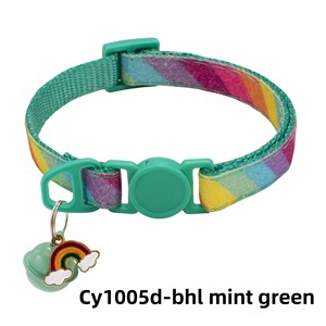 Nuevos Productos de 2025, Collar de Seguridad para Mascotas con Etiqueta de Arcoíris Personalizada 1.0, Collar para Gatos - Product Image 1