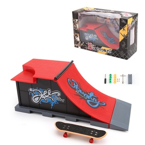 Kit de <span class=keywords><strong>skate</strong></span> pour doigts, ensemble de <span class=keywords><strong>rampe</strong></span> de skatepark, pièces pour la pratique technique, planche amusante pour l'intérieur, sport extrême, entraînement des doigts - Product Image 4