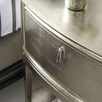 Table de chevet en acier inoxydable et bois, mobilier de chambre de luxe de style antique français avec 2 tiroirs, réglable, motif étoile brillante, pour maison et appartement