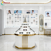 Lemari Display Kacamata Optik dengan Rak LED, Etalase Kaca, dan Laci Penyimpanan untuk Toko Ritel Kacamata Premium
