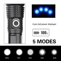 Lampe torche LED XHP50 EDC en gros, zoomable, 18650/26650, mini lampe de camping, haute puissance, rechargeable, lampe de poche