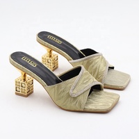 Sandales à Talons Carrés Épais de 8 cm Noires et Argentées, Nouveau Design Élégant et Luxueux pour Femmes, Bout Ouvert en Caoutchouc, Talons Aiguilles