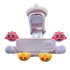 Supporto Flessibile per Telefono Auto a Forma <span class=keywords><strong>di</strong></span> Leone Cinese con Lingotto d'Oro, Montaggio a Ventosa per Cruscotto, Universale, per Navigazione, Scrivania, <span class=keywords><strong>Letto</strong></span>, Impermeabile, in ABS - Product Image 1