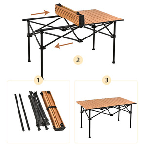 <span class=keywords><strong>Mesa</strong></span> de Picnic Portátil y <span class=keywords><strong>Desmontable</strong></span> para <span class=keywords><strong>Camping</strong></span> y Aire Libre, Plegable, de Aluminio Ligero, con Altura Ajustable - Product Image 3