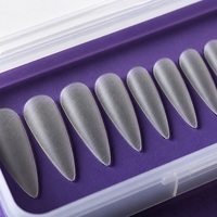 Lot de faux ongles à presser en gros, boîte cadeau, marque privée, OEM, ODM, emballage personnalisé, faux ongles en amande ultra fins pour doigts