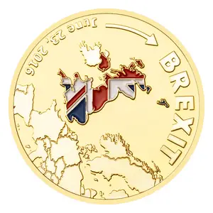 The UK British Leave The European Union BREXIT Gold Plated Souvenir Coin Collection Collect Gift