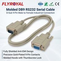 Câble Série RS232 DB9 Mâle-Femelle 9 Broches Blindé Moulé 1m 1.5m 2m 3m 5m 28AWG Beige pour PLC Industriel CNC