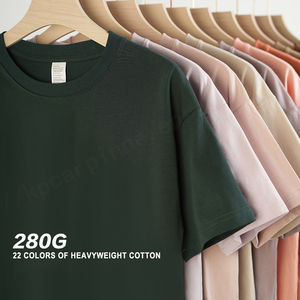 Camisetas de algodón peinado de alta calidad de 280g para hombre, camisetas de talla grande con logotipo personalizado, ropa informal lisa en blanco para hombre, 100% algodón sólido - Product Image 1