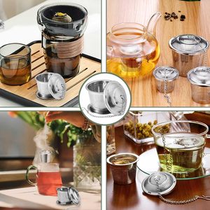 Loose Leaf Tea Filter Reusable Fine Mesh Tea Strainer Stainless Steel <b>Extended</b> <b>Chain</b> Hook Infuser - Product Image 6