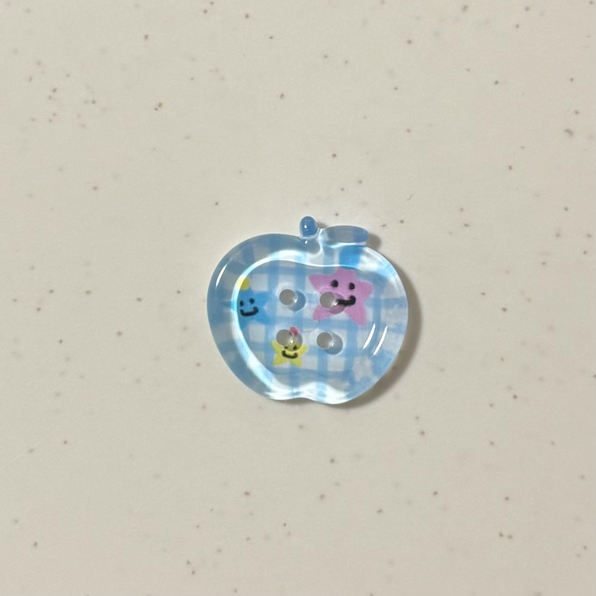 Transparent apple buttons [sky blue plaid]