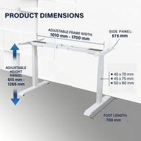 Table de bureau électrique réglable à double moteur, design à installation rapide, pour la maison et le bureau