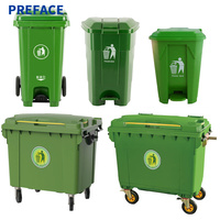 Poubelle à roulettes en plastique robuste de 660L 1100L EN 840 pour extérieur, 4 roues, conteneur à déchets industriel avec couvercle verrouillable