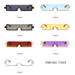 Супергорячие очки 17645 модные пластиковые прямоугольные 2021 прозрачные линзы половина оправы Солнцезащитные очки - Product Image 6