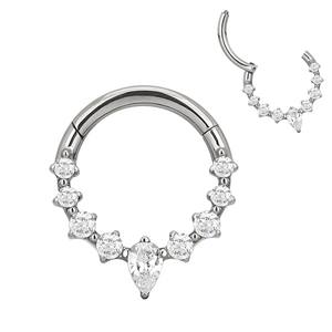 Titane CNC Set 8 CZ et Carré CZ Segment 8mm 10mm Anneau D'oreille Articulé Segment Anneau Clicker Helix Boucle D'oreille - Product Image 3