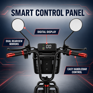 <span class=keywords><strong>Triciclo</strong></span> Eléctrico Plegable de 48V para Adultos Mayores, Scooter de Movilidad de 3 Ruedas, Batería de Litio Extraíble, Motor de 1000W, Alcance de 30-40km - Product Image 3