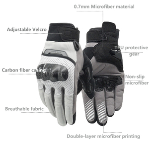 Gants de moto en fibre de carbone OEM/ODM avec protection contre les chocs, adaptés à une utilisation sur les motos et les motos tout-terrain. - Product Image 3