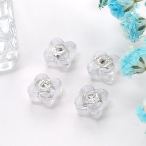 Boucles d'oreilles clous en silicone en forme de fleur, plaqué or rose, transparentes, antidérapantes, accessoires DIY pour boucles d'oreilles - Product Image 2