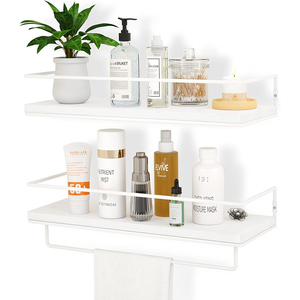 Étagère de rangement multifonction <span class=keywords><strong>murale</strong></span> en bois et en fer, 2 pièces, pour salle de bain, cuisine, salon, bureau - Product Image 5