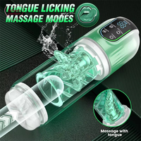 Niusida Sucking Licking Aircraft Cup, Godet de masturbation masculin multifonctionnel et visible avec fonction de léchage, Jouets coquins pour hommes