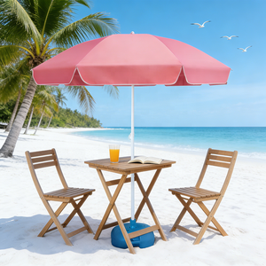 ร่มชายหาดขนาดใหญ่แบบพับได้ ปรับเอียงได้ ทนทาน ป้องกันรังสียูวี UPF 50+ โครงเห<span class=keywords><strong>ล</strong></span>็ก กันลม กันน้ำ ผ้า Oxford - Product Image 1