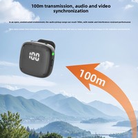 Microphone Lavalier sans Fil Q9 à Double Micro avec Réduction de Bruit et Réverbération 20Hz-20kHz avec Affichage de Puissance pour Enregistrement en Direct