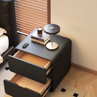 Table de Chevet Moderne en Bois Massif avec Rangement, Design Écologique pour Appartement, Chambre, Salon, Meuble de Maison