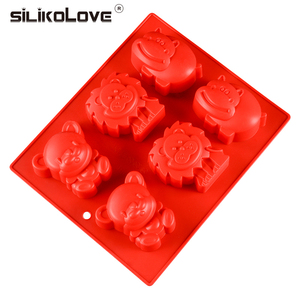 Molde de Silicona para Pastel de MUYULINS, 6 Cavidades, con Forma de Animales de Dibujos Animados (Hipopótamo, León, Oso), Antiadherente, Libre de BPA, con Certificación LFGB Platinum - Product Image 5