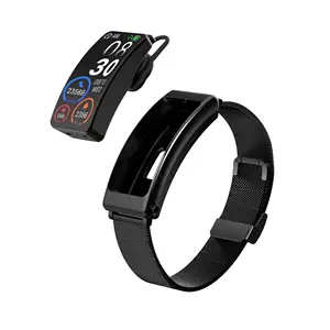 Nieuw Binnen 1.14 Tft Scherm K13 Bt Bellen Headset Smart Armband 2 In 1 Smartwatch Met Hoofdtelefoon Sport Smart Talk Band Ce