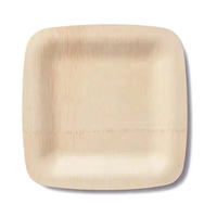 Vente en gros d'assiettes carrées en bambou jetables écologiques pour jardin, barbecue, camping, assiettes de pique-nique, plats chauds, assiettes de fête solides
