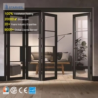 Porte pliante moderne en aluminium de Foshan avec double vitrage trempé, étanche, pour usage extérieur dans les villas, les patios et les balcons