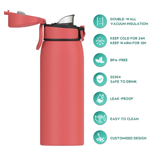 Classic Portable <b>Hoop</b> 550ml Powder Coated Vacuum Single Color Double Wall Stainless Steel Stock Vacuum - Product Image 3