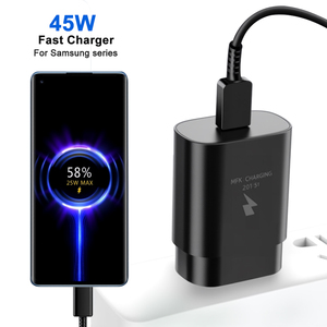 Vente en gros 45W <span class=keywords><strong>chargeur</strong></span> USB-C de charge super rapide pour <span class=keywords><strong>Samsung</strong></span> S24 Ultra Android téléphone mobile fonction PD standard ue - Product Image 1