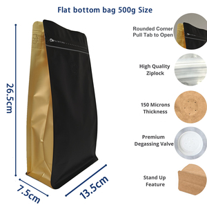 Fondo plano de aluminio impreso personalizado 80G 160G 12Oz 1000G 1Kg Válvula de impresión completa Embalaje de medio <span class=keywords><strong>kilo</strong></span> Bolsa de granos de café personalizada - Product Image 2