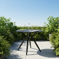 Dessus de table en aluminium Table ronde de jardin au design élégant Table d'extérieur