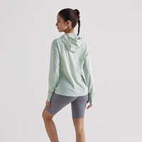 Sweat à capuche pour femme Water Matt avec protection solaire UPF 50+, tissu extensible, fermeture éclair, léger, respirant, séchage rapide, manches longues
